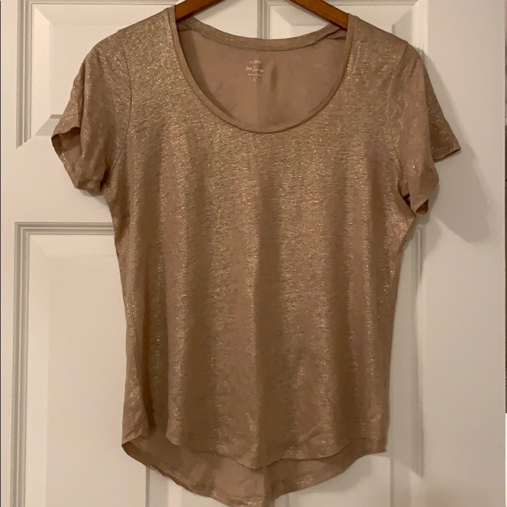 Gold Shimmer Linen T-shirt